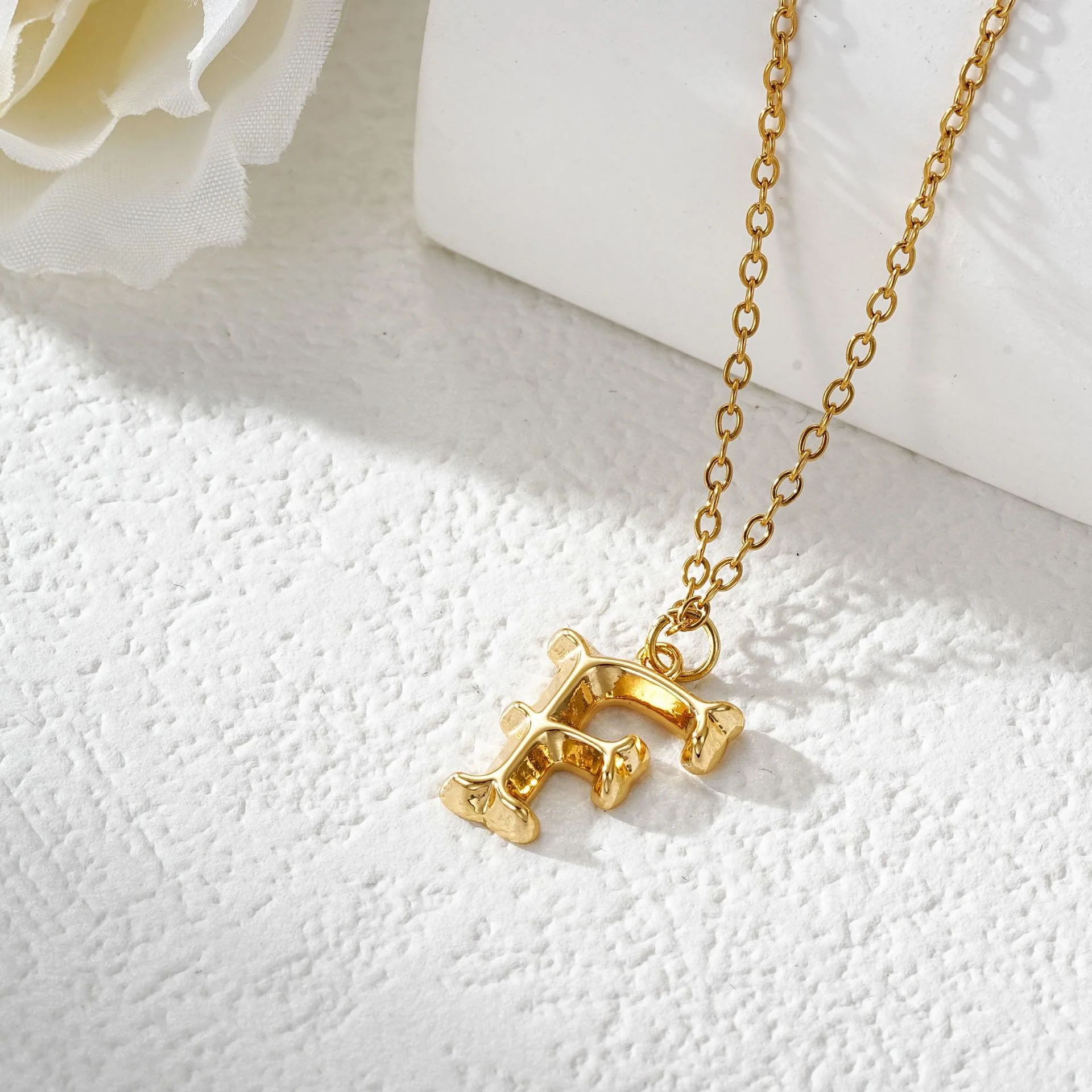 Elegant Golden & Sliver Letter Pendant Women's Necklace - Image 8