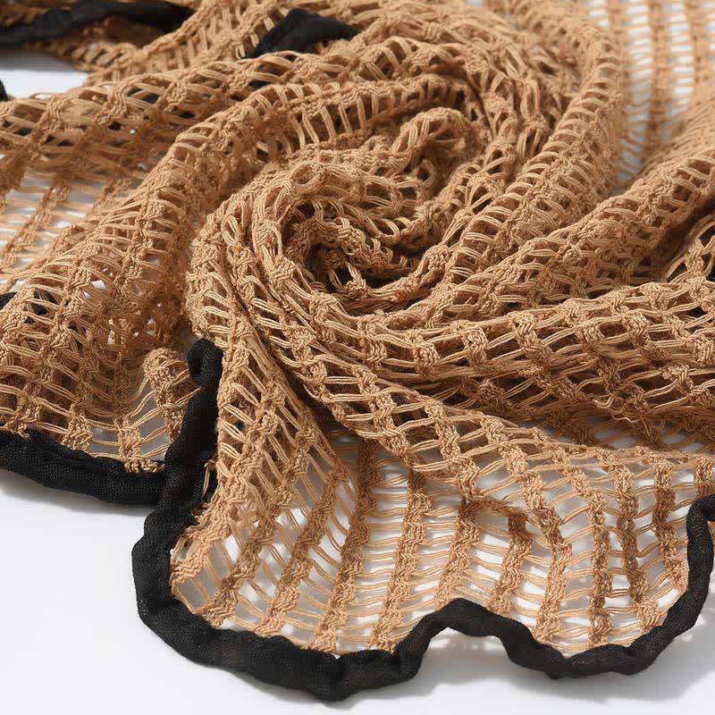 Elegant Hollowed-Out Design Knitting Scarf - Image 11
