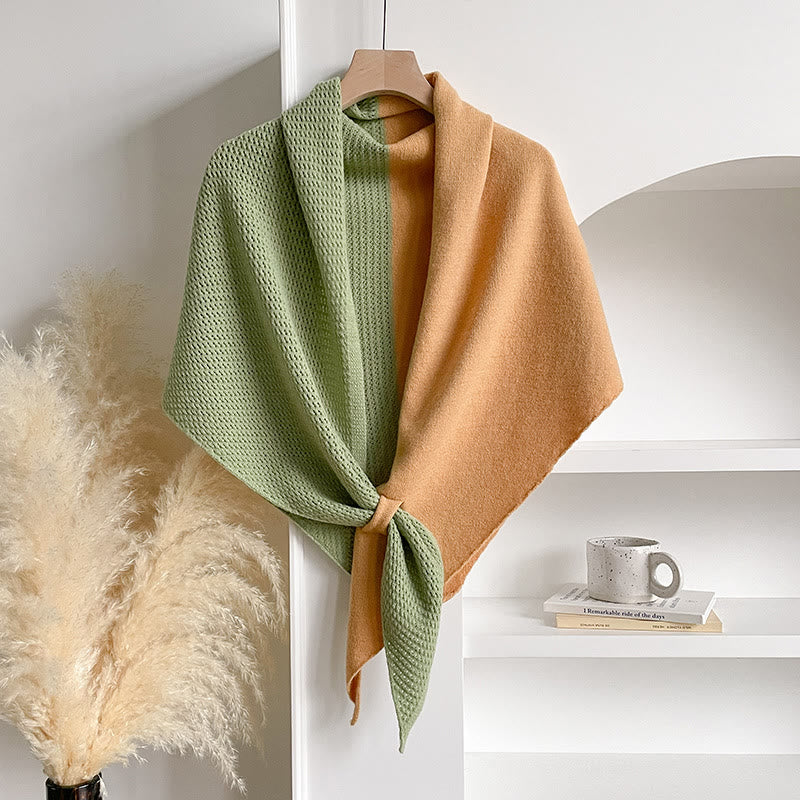 Elegant Women's Winter Double Colors Triangular Shawl Scarf - Image 6