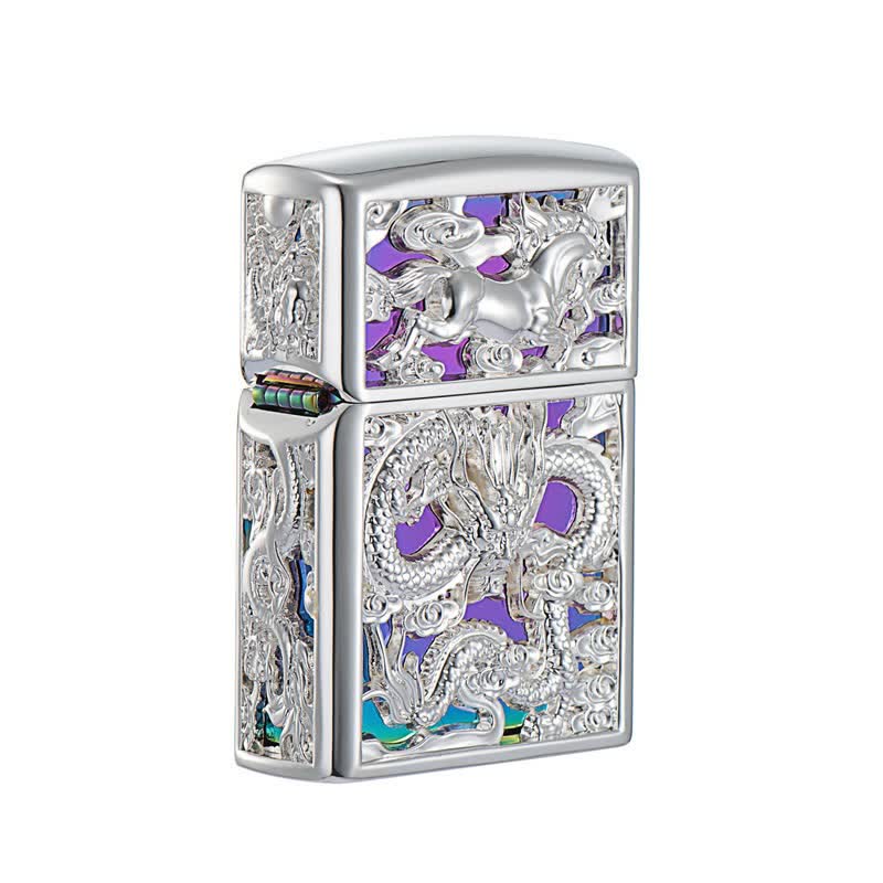 Embossed 3D Carving Dragon Refillable Kerosene Lighter - Image 4