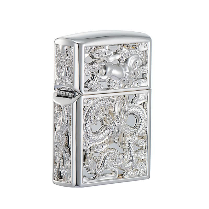 Embossed 3D Carving Dragon Refillable Kerosene Lighter - Image 6