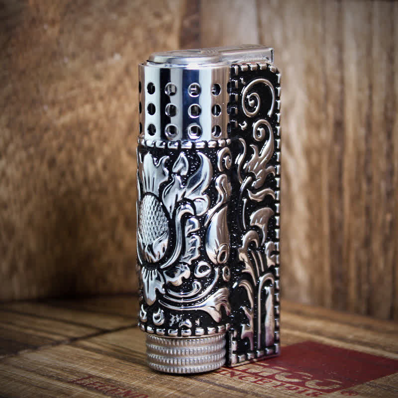 Embossed Dragon Detachable Shell Refillable Kerosene Lighter - Image 9