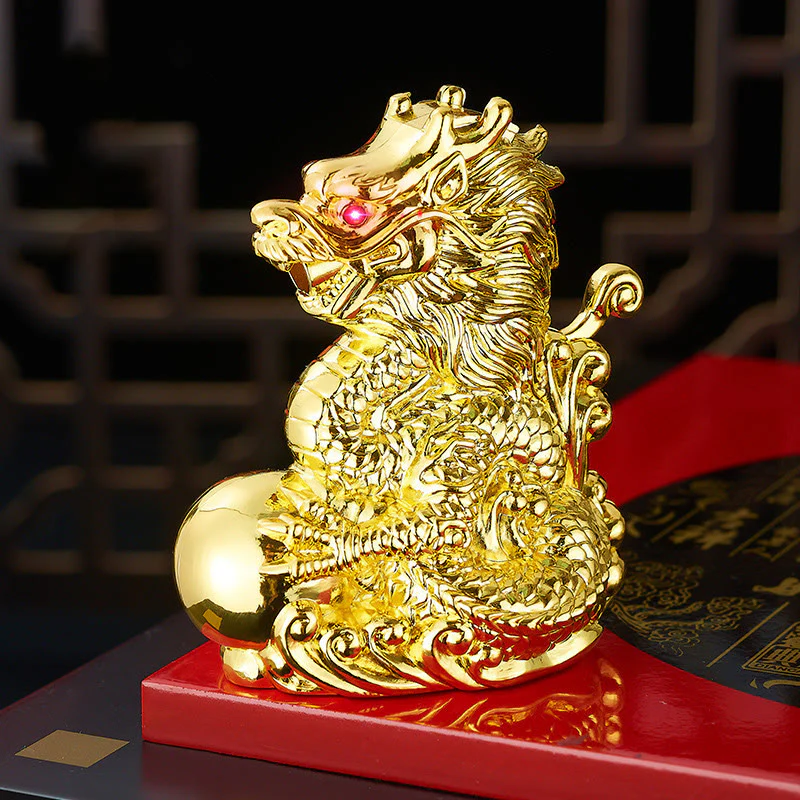 Embossed Dragon Playing Pearl Windproof Butane Lighter - Image 4