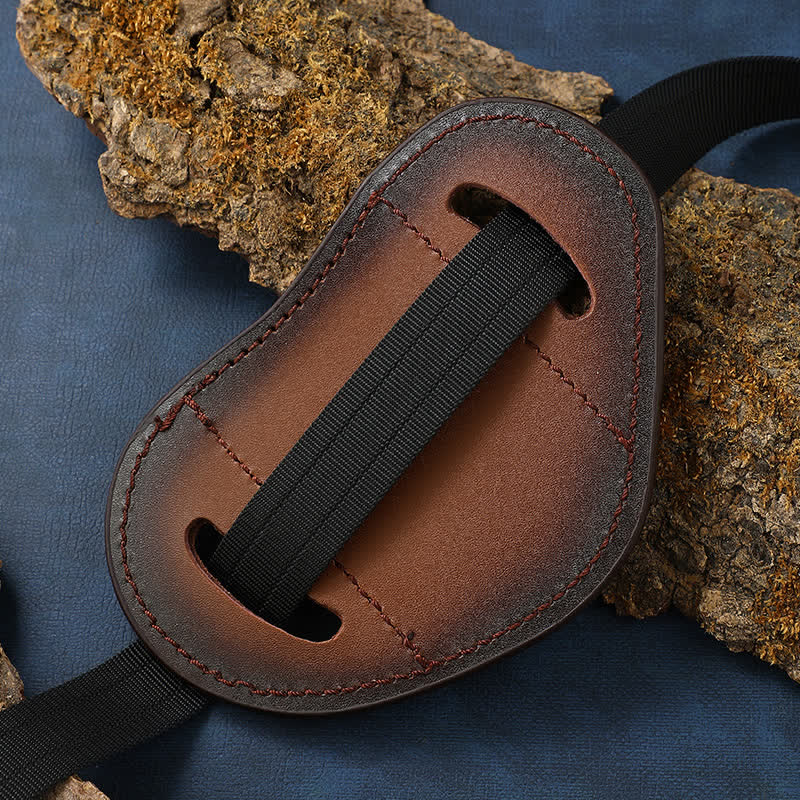 Embossed Weave Pattern Folding Knife Sheath Leather Belt Bag - Image 2