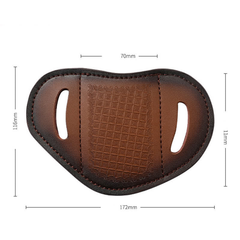 Embossed Weave Pattern Folding Knife Sheath Leather Belt Bag - Image 8