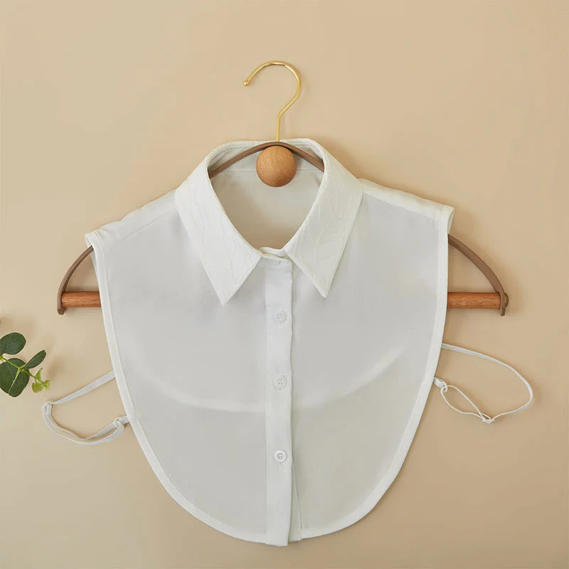 Embroidered Floral False Collar Detachable Half Shirt Blouse - Image 10
