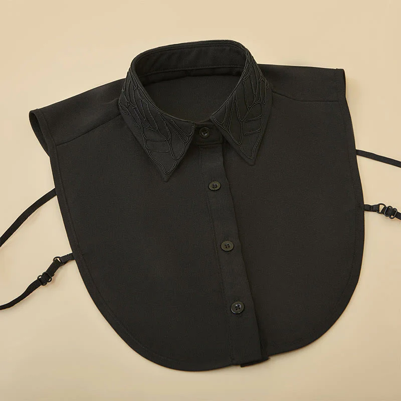 Embroidered Floral False Collar Detachable Half Shirt Blouse - Image 11