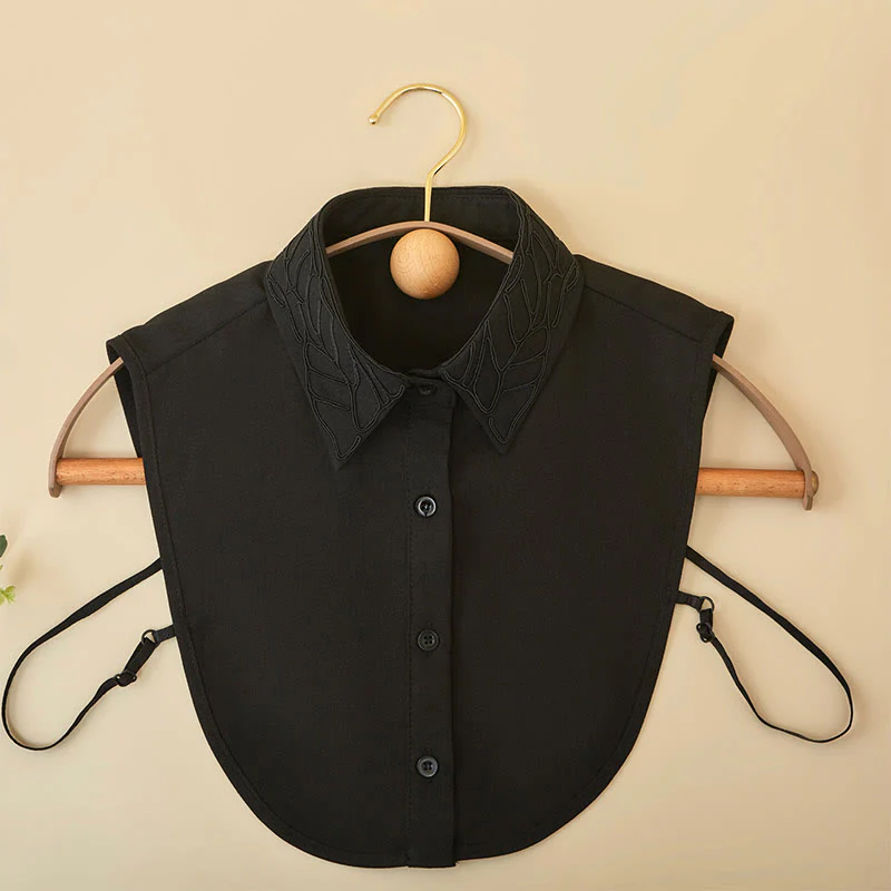 Embroidered Floral False Collar Detachable Half Shirt Blouse - Image 12
