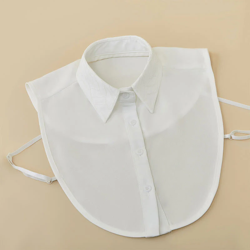 Embroidered Floral False Collar Detachable Half Shirt Blouse - Image 9