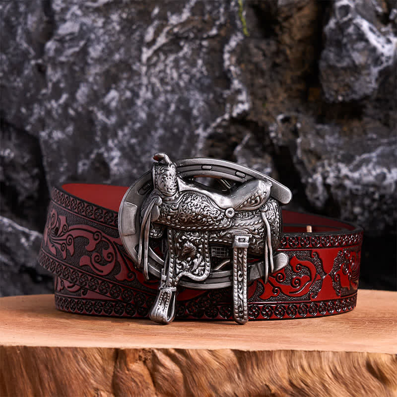 Equestrian Sports DIY Saddle Horse Shoe Buckle Leather Belt - Image 7