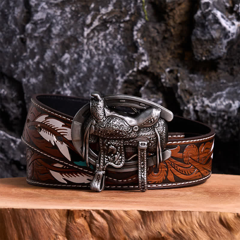Equestrian Sports DIY Saddle Horse Shoe Buckle Leather Belt - Image 8