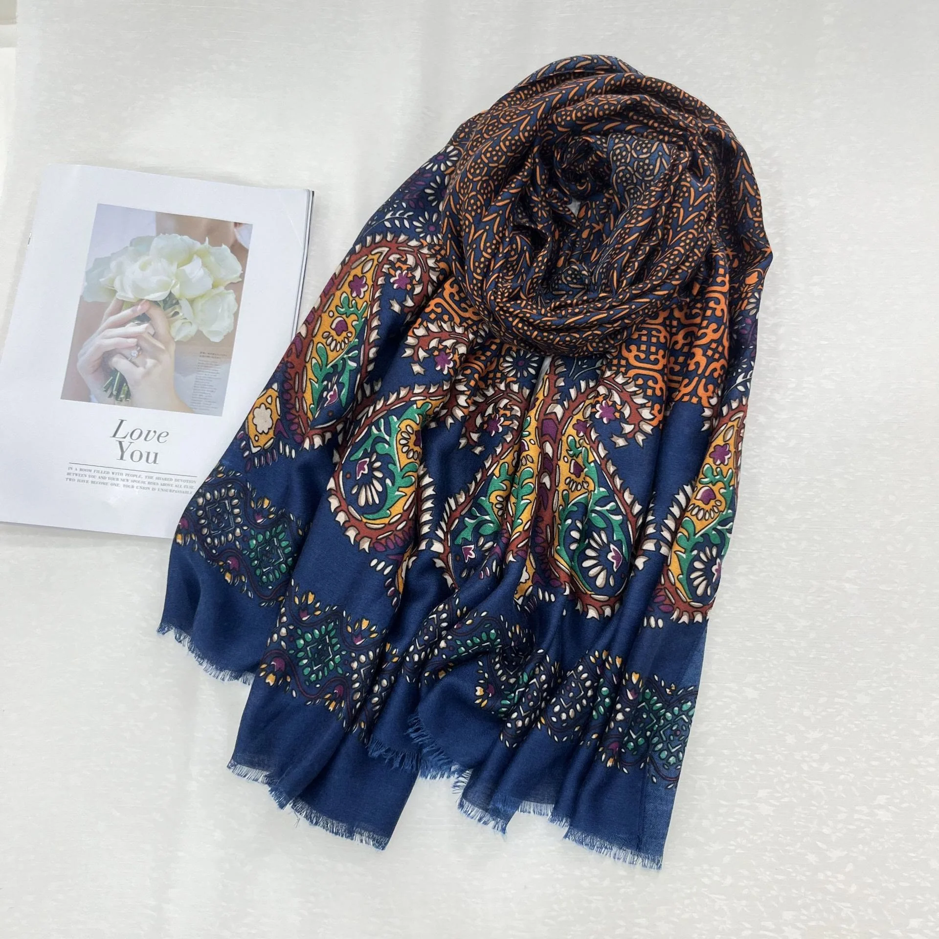 Ethnic Style Cashew Print Summer Sunscreen Women's Scarf - Image 2