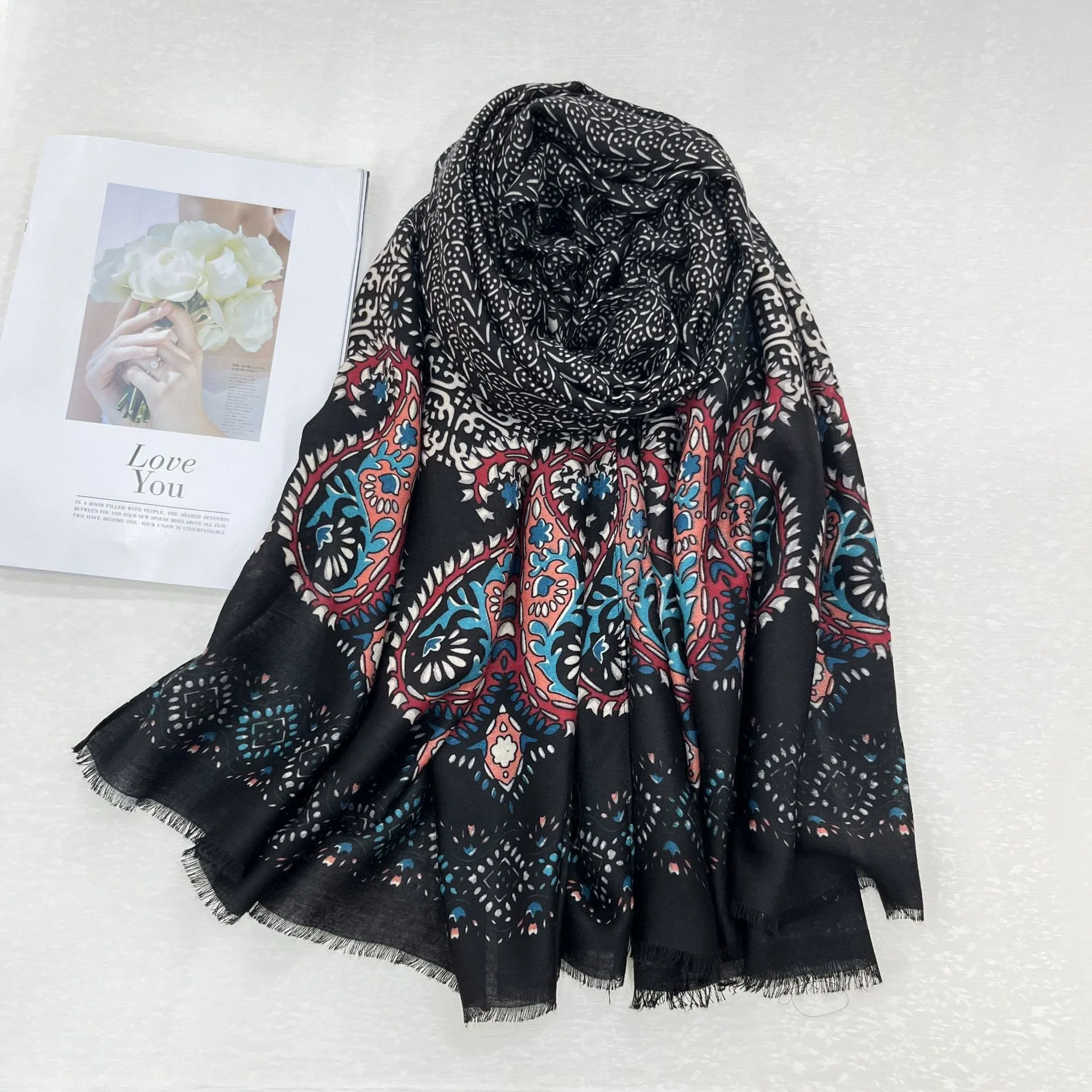 Ethnic Style Cashew Print Summer Sunscreen Women's Scarf - Image 4