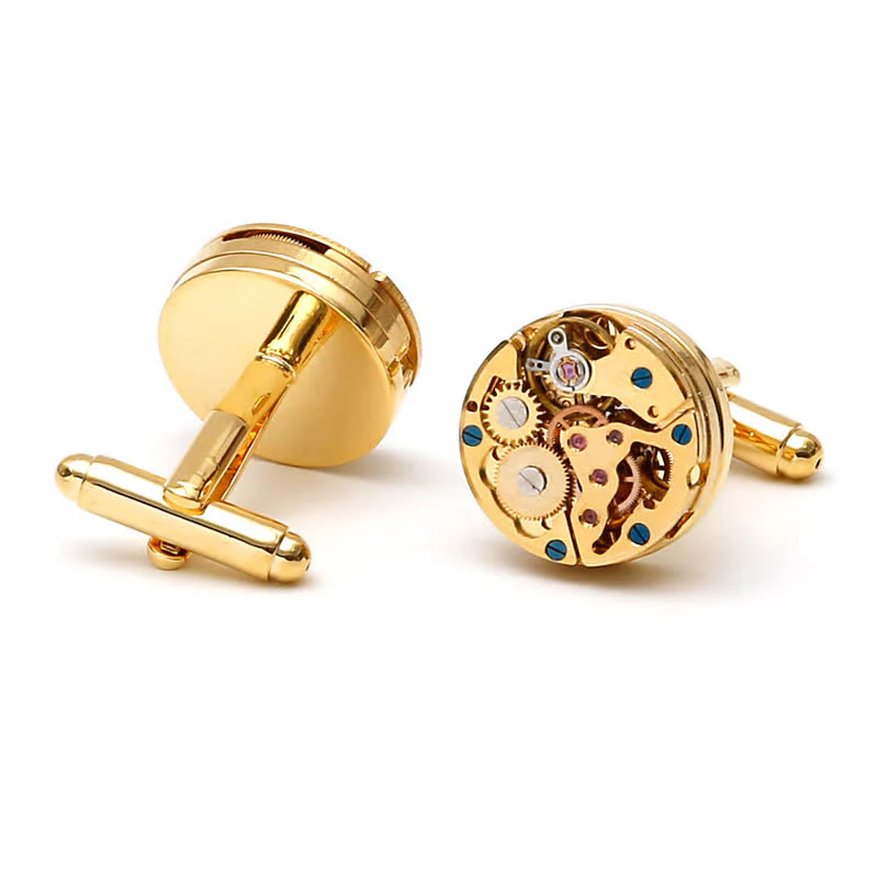 Exquisite Gold Mechanical Steampunk Gears Cufflinks