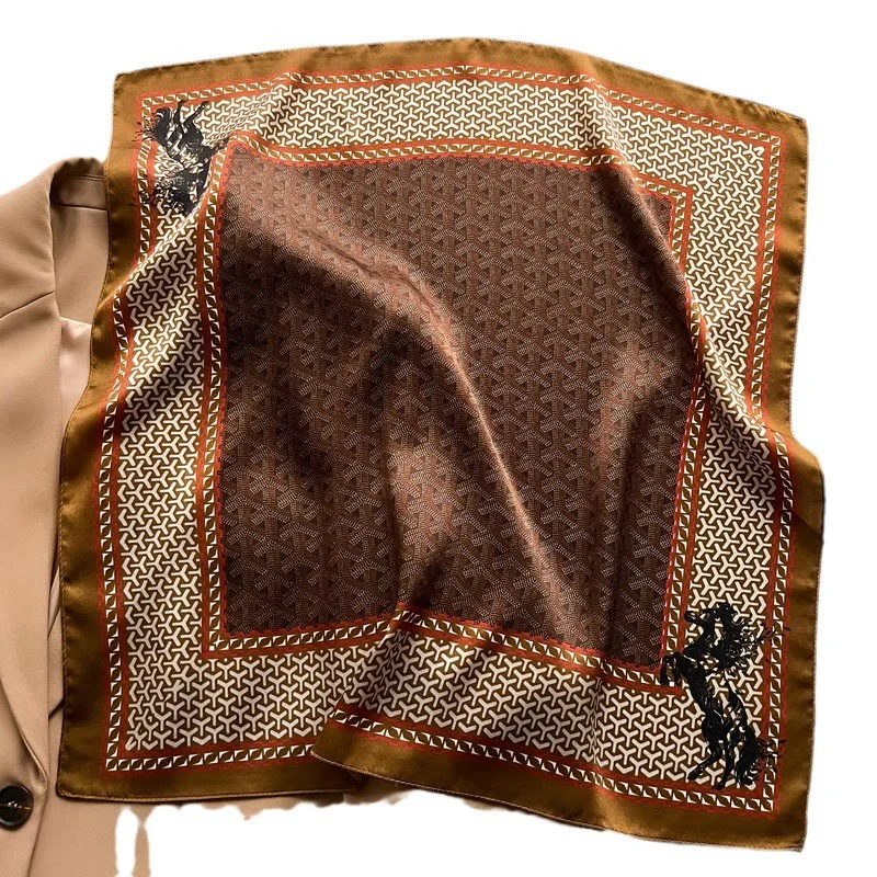 Exquisite Silk Skin-Friendly Cashew Print Square Scarf - Image 2