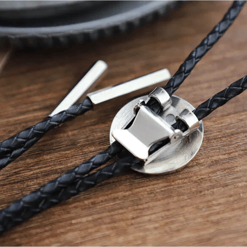 Eye of Providence Latin Inscription Vintage Metal Bolo Tie - Image 7