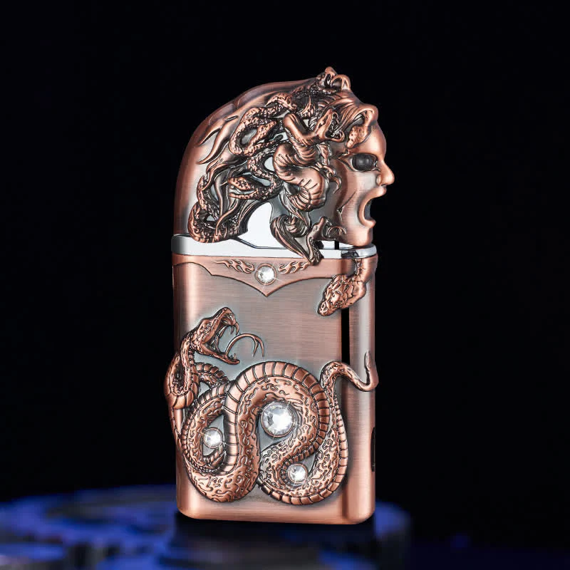 Fancy Snake Rhinestone Inlaid Refillable Butane Lighter - Image 8