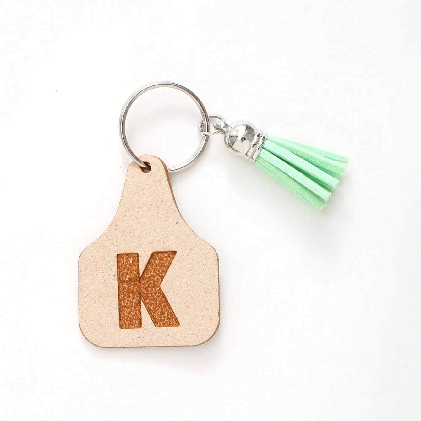 Farm Minimalist Style Letter Green Tassel Keychain - Image 13