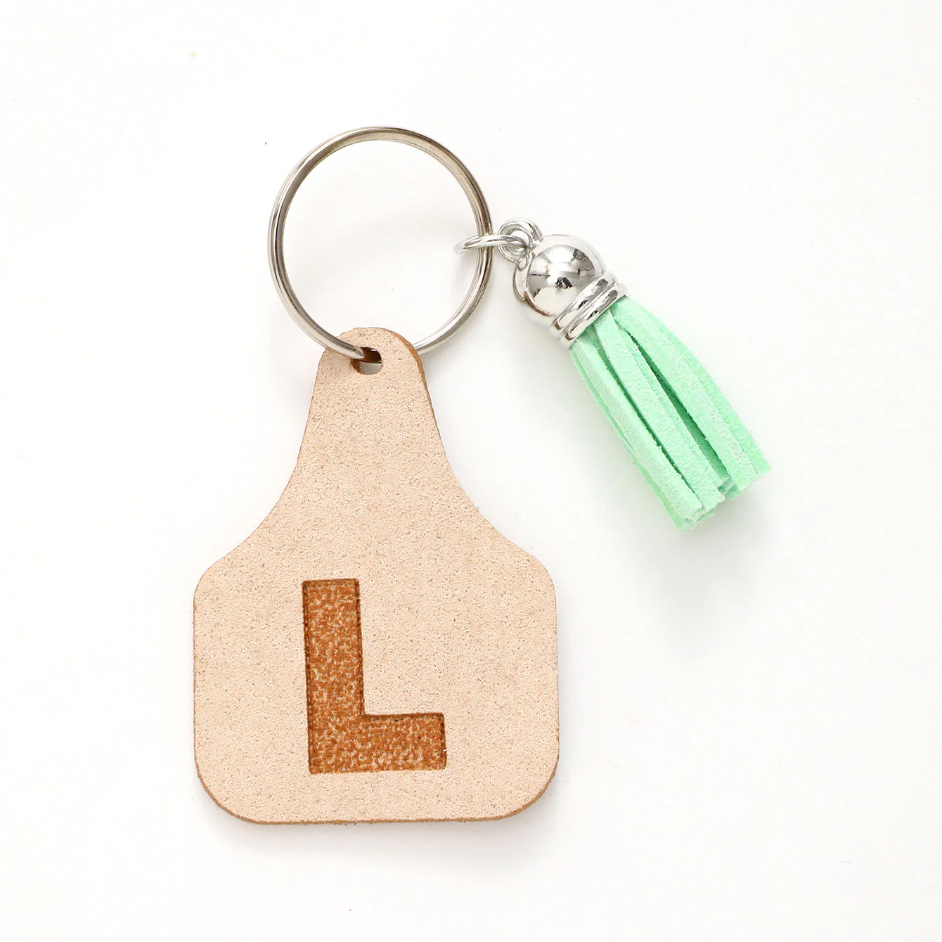 Farm Minimalist Style Letter Green Tassel Keychain - Image 14