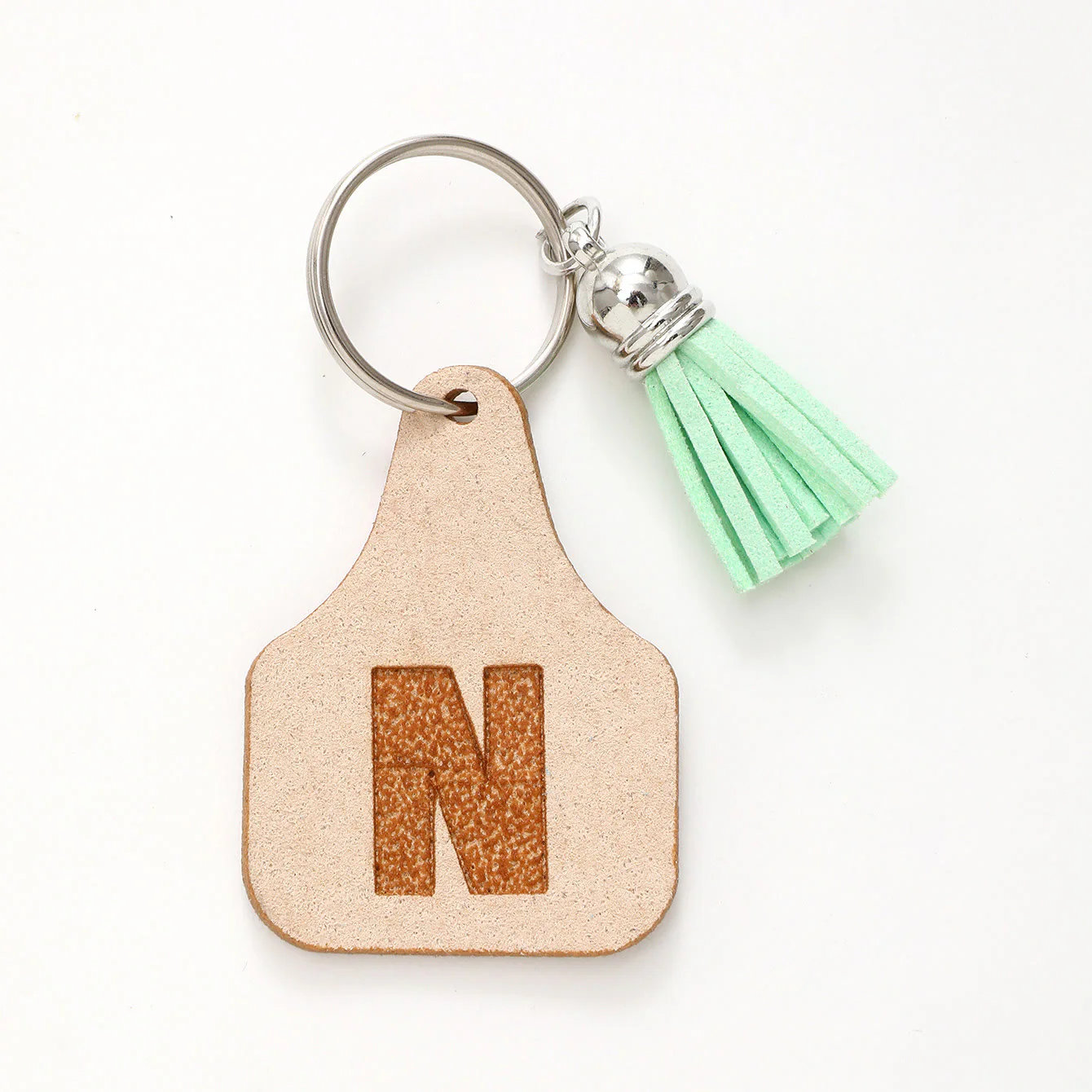 Farm Minimalist Style Letter Green Tassel Keychain - Image 16
