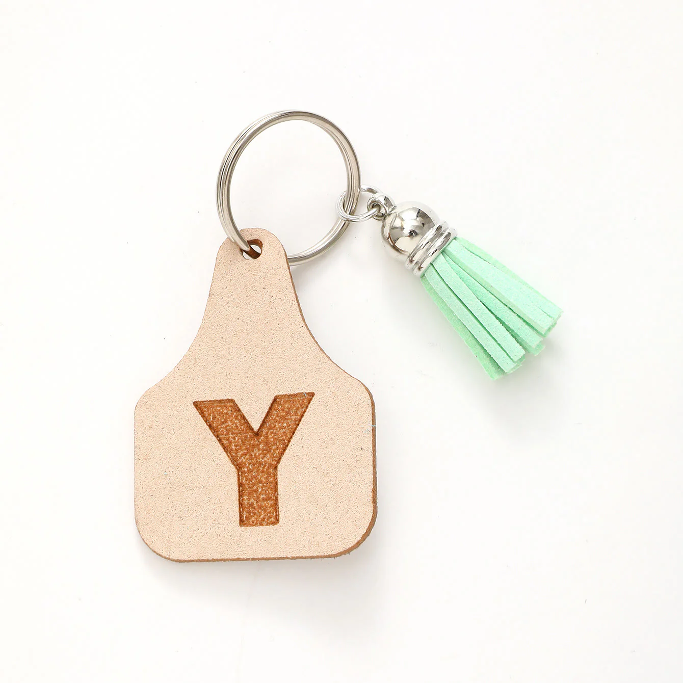 Farm Minimalist Style Letter Green Tassel Keychain - Image 27