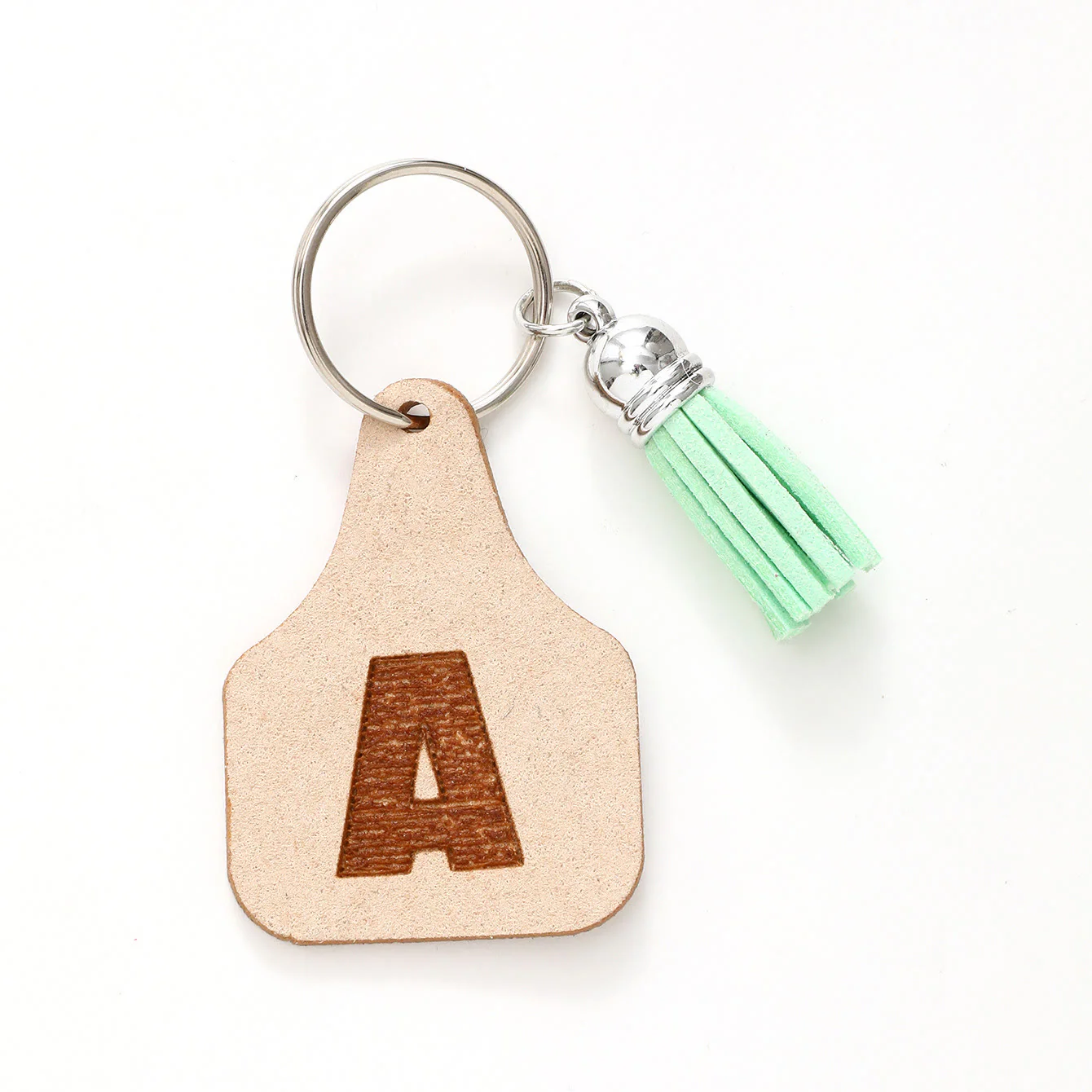 Farm Minimalist Style Letter Green Tassel Keychain - Image 3