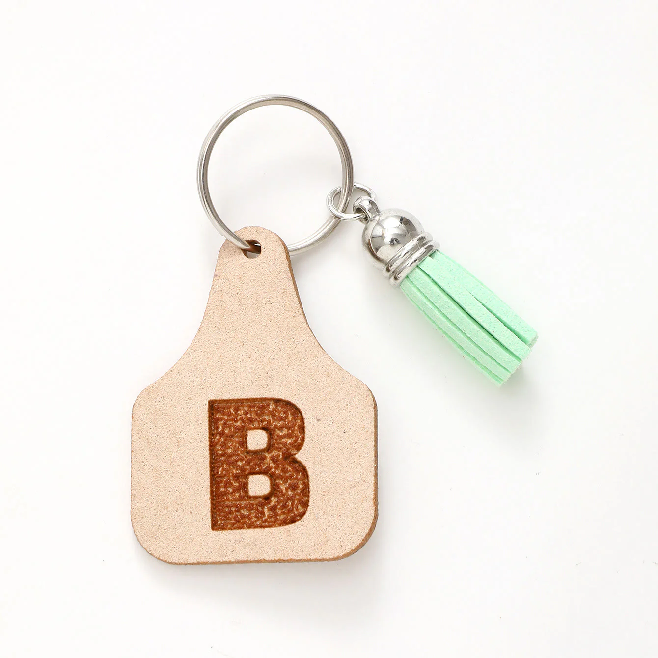 Farm Minimalist Style Letter Green Tassel Keychain - Image 4