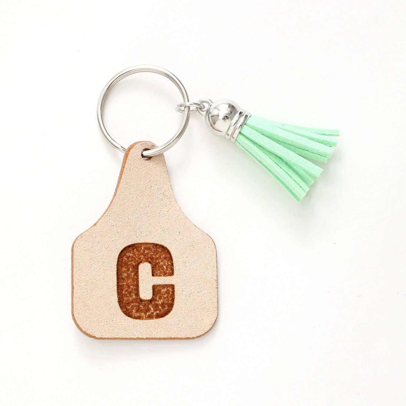 Farm Minimalist Style Letter Green Tassel Keychain - Image 5