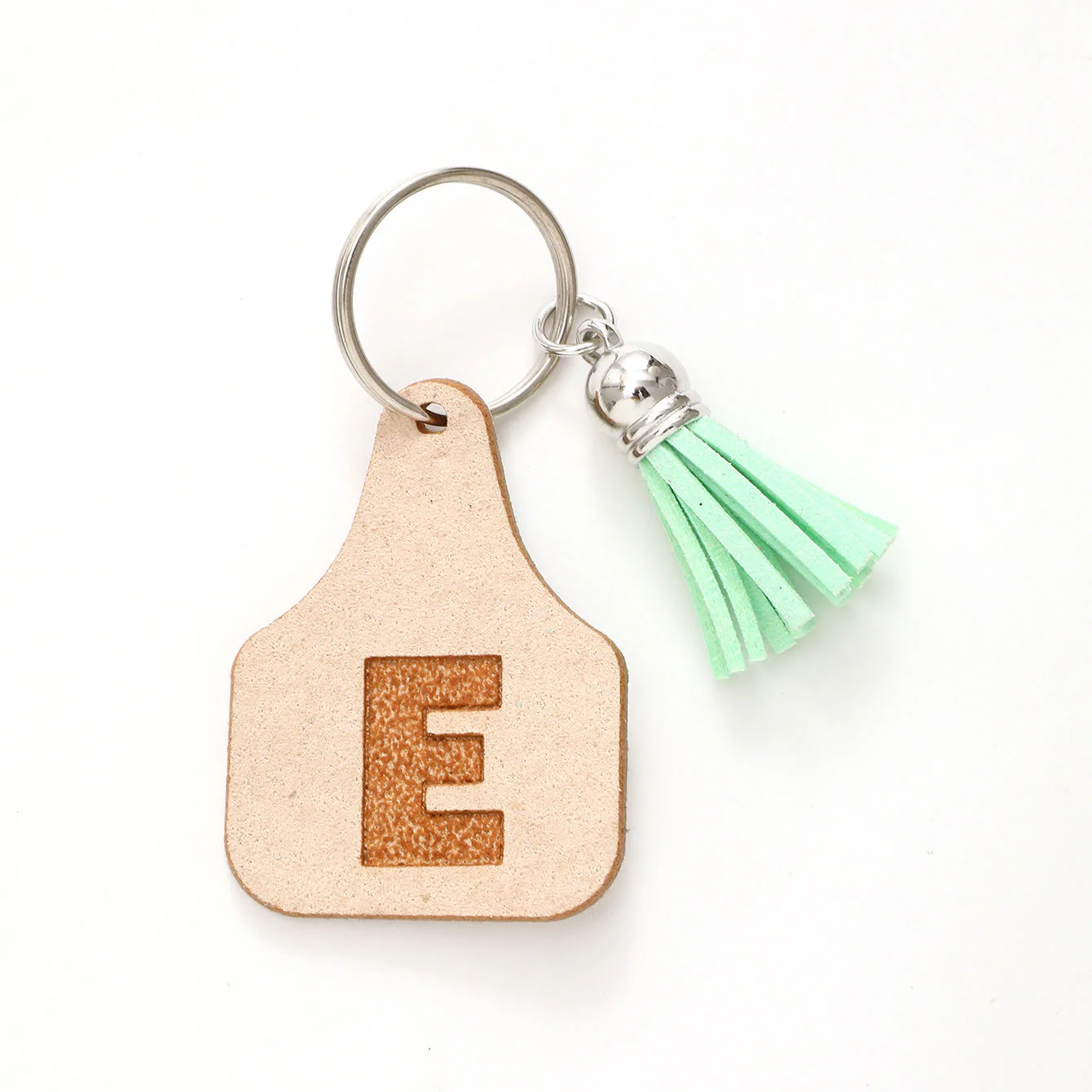 Farm Minimalist Style Letter Green Tassel Keychain - Image 7