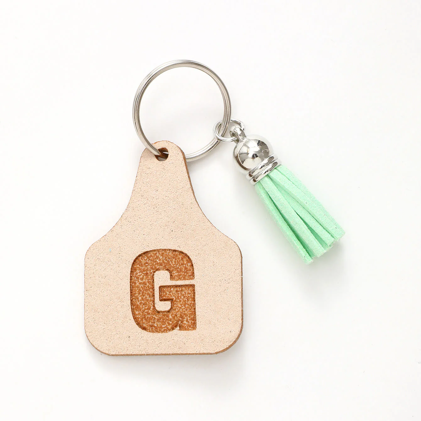 Farm Minimalist Style Letter Green Tassel Keychain - Image 9