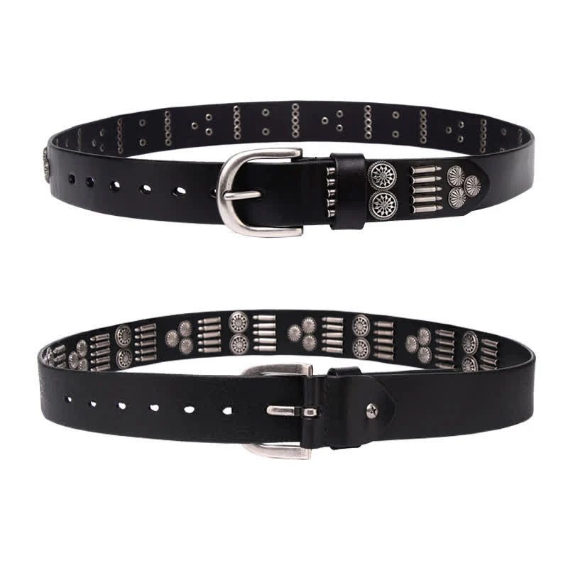 Fashion Punk Rock Metal Bullet Rivets Leather Belt - Image 10