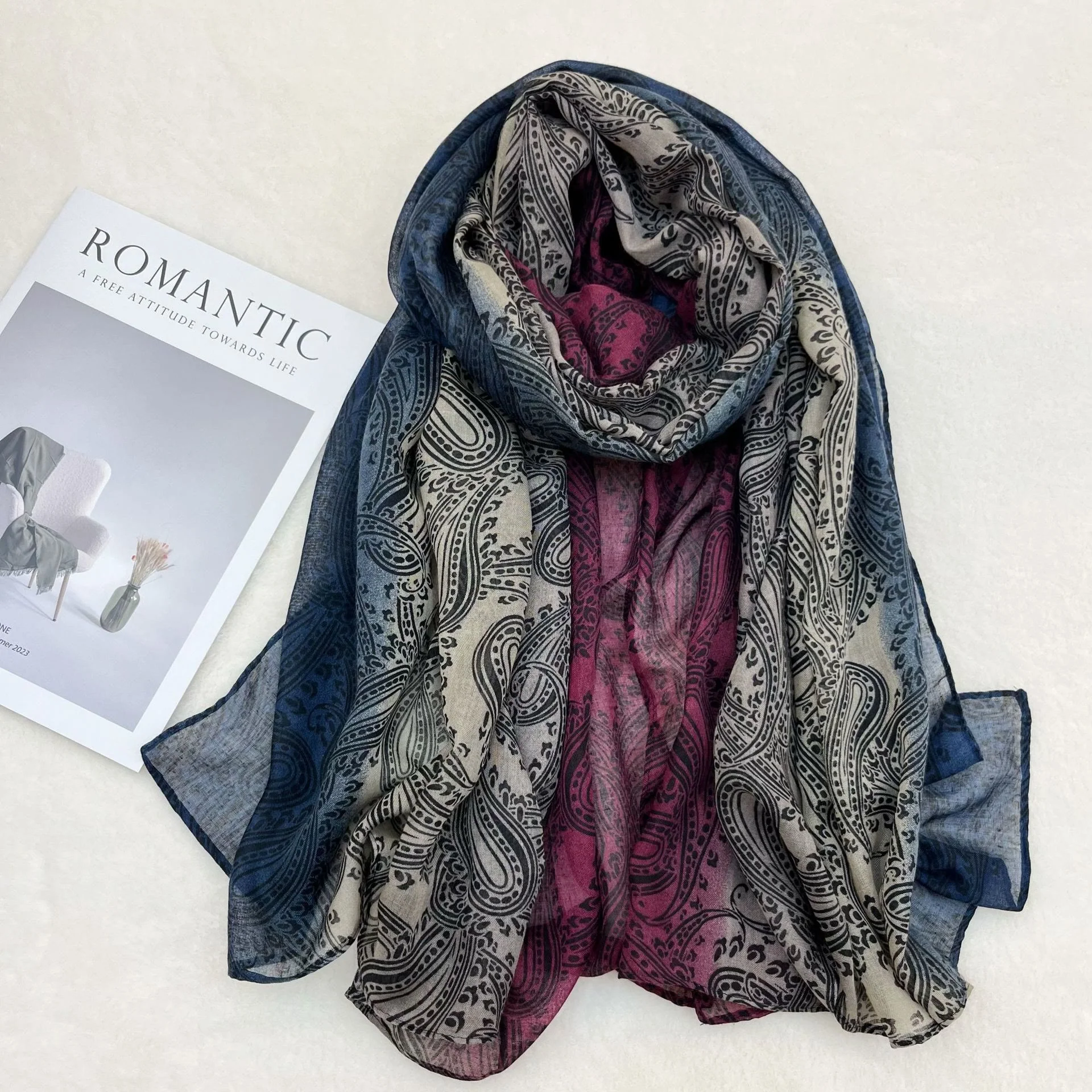 Fashion Sunscreen Color Blocked Women's Shawl Scarf - Image 6