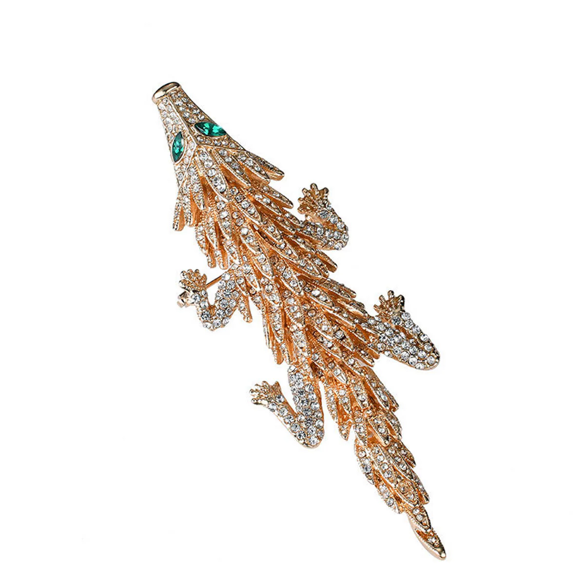 Fashionable And Movable Diamond Studded Pangolin Articulated Brooch - Image 2