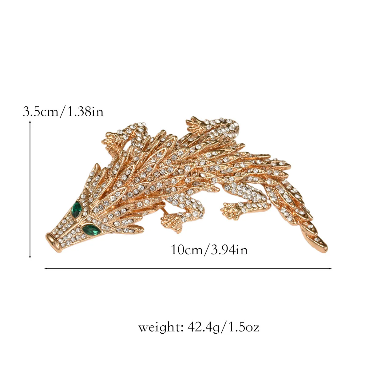 Fashionable And Movable Diamond Studded Pangolin Articulated Brooch - Image 4