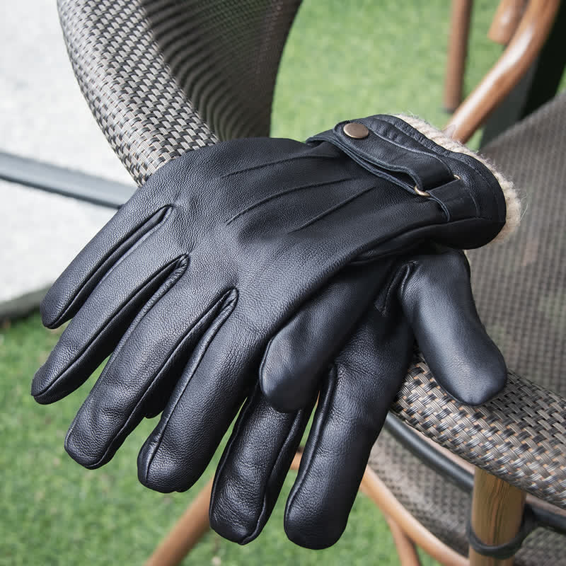 Fashionable Winter Sheepskin Thick Velvet Sheepskin Gloves - Image 11