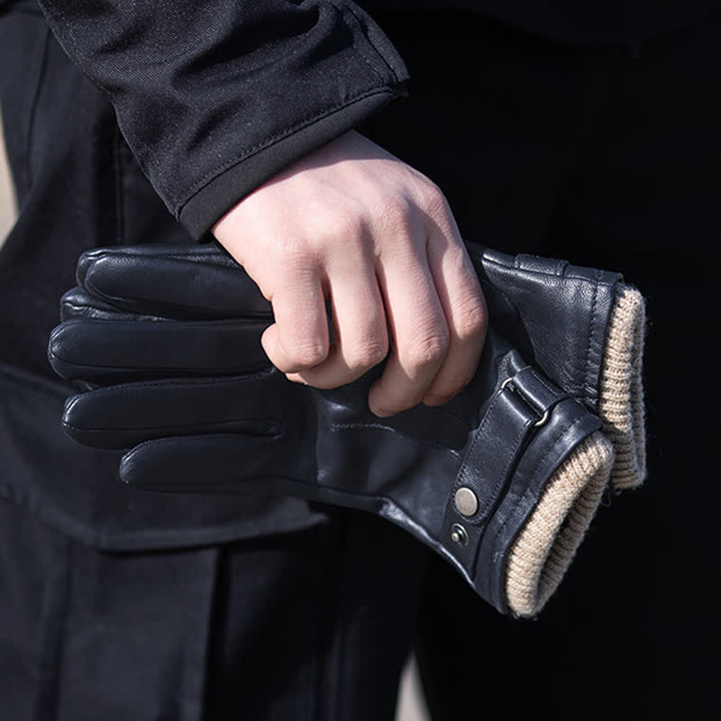 Fashionable Winter Sheepskin Thick Velvet Sheepskin Gloves - Image 2