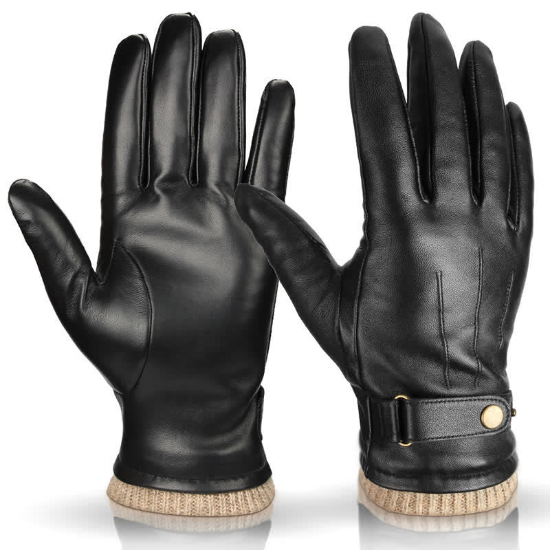 Fashionable Winter Sheepskin Thick Velvet Sheepskin Gloves - Image 4