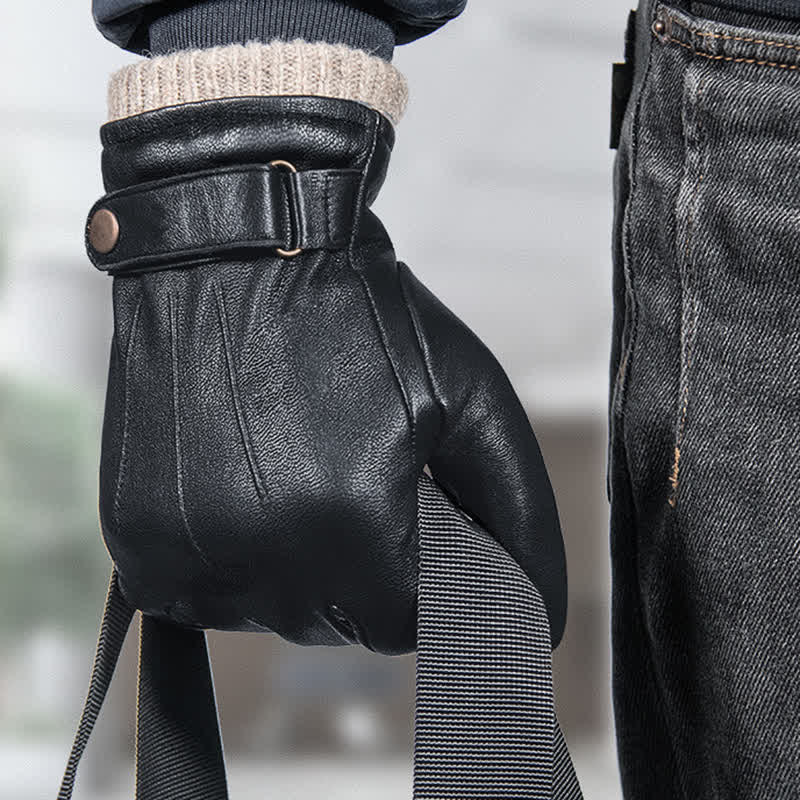 Fashionable Winter Sheepskin Thick Velvet Sheepskin Gloves - Image 6