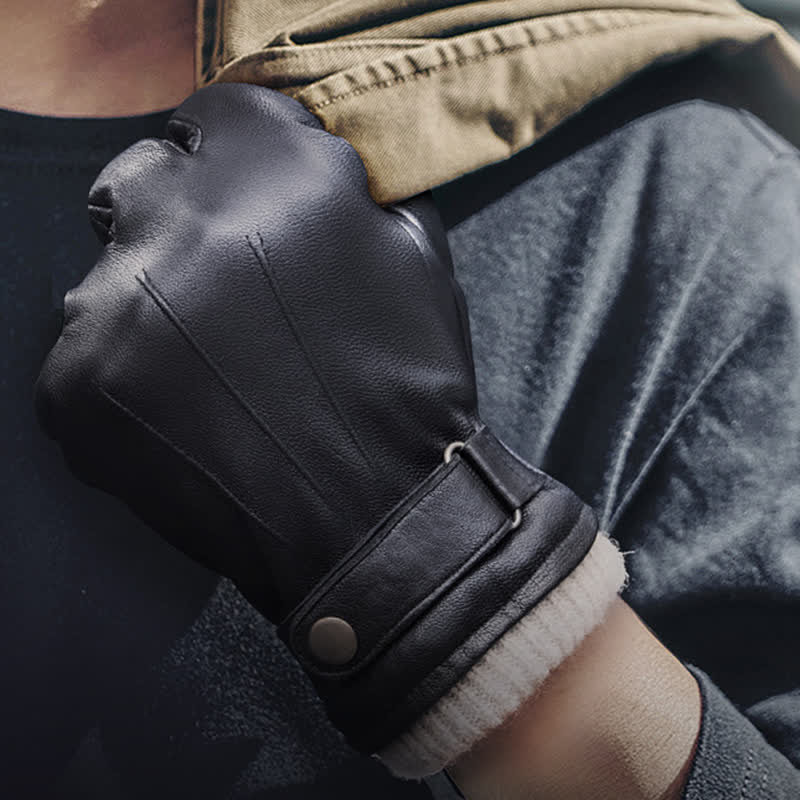 Fashionable Winter Sheepskin Thick Velvet Sheepskin Gloves - Image 8