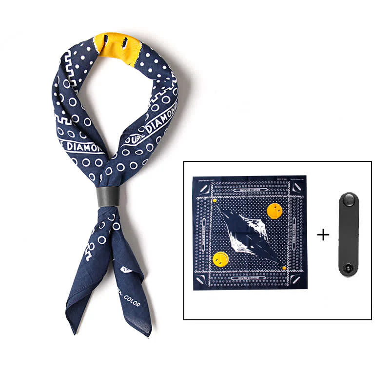 Fasion Paisley Printed Square Scarf with Scarf Buckle - Image 10