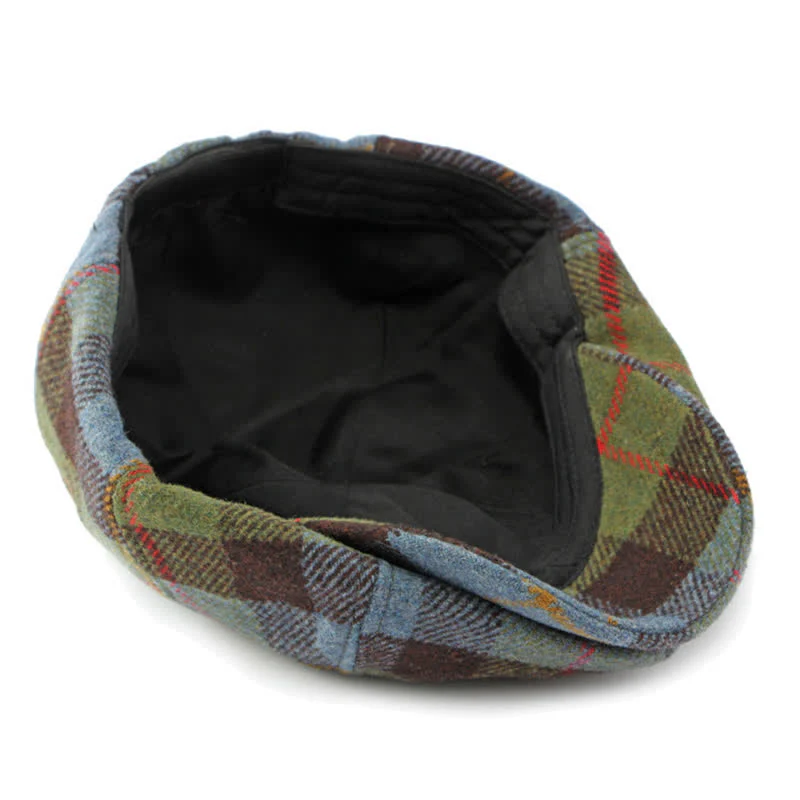 Faux Woolen Tweed Cabbie Newsboy Beret Hat - Image 11