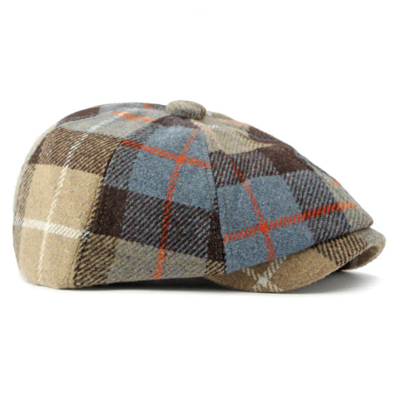 Faux Woolen Tweed Cabbie Newsboy Beret Hat - Image 2