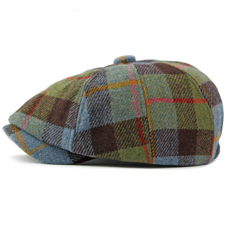Faux Woolen Tweed Cabbie Newsboy Beret Hat - Image 8