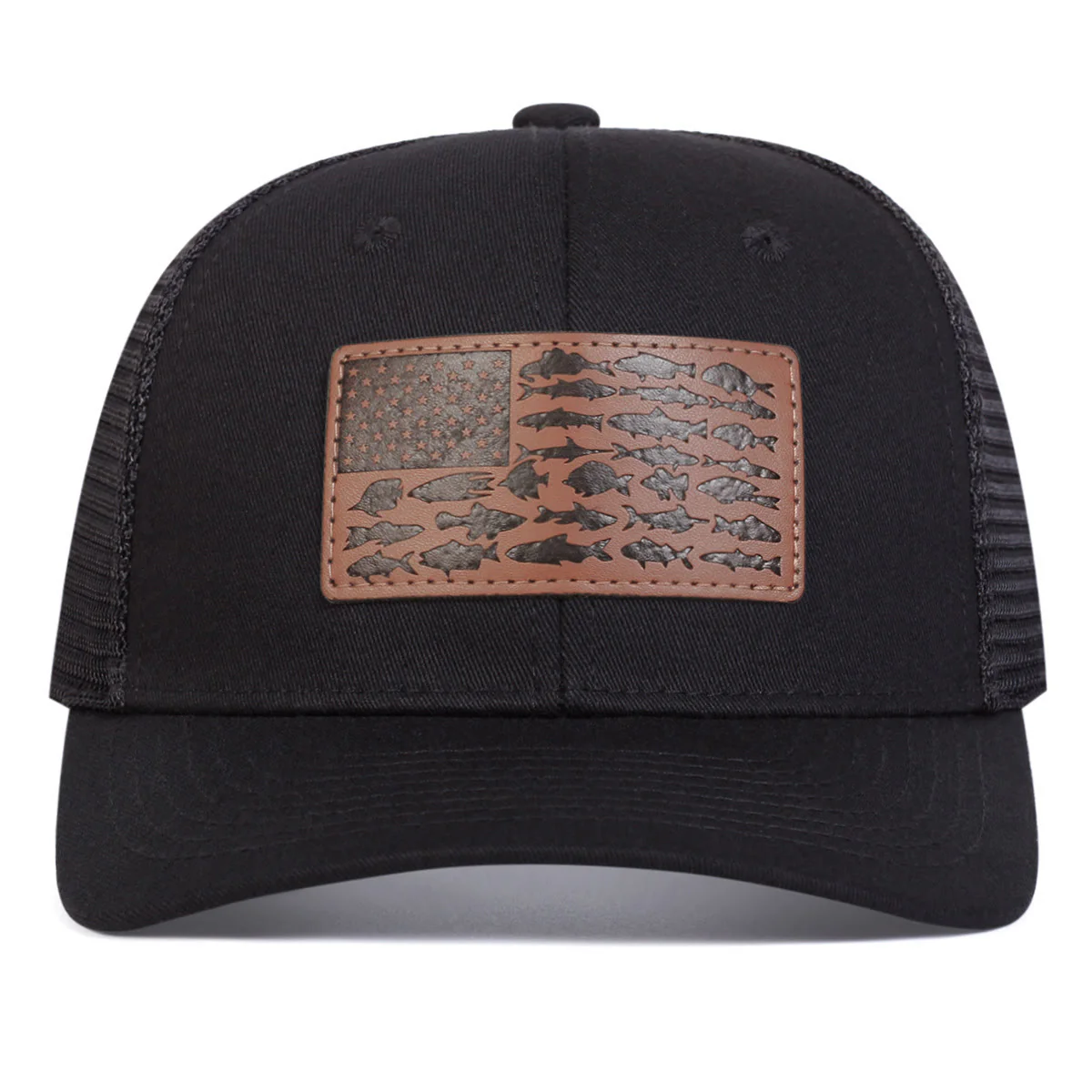 Fish And Flag Adjustable Men's Outdoor Trucker Hat - Image 3