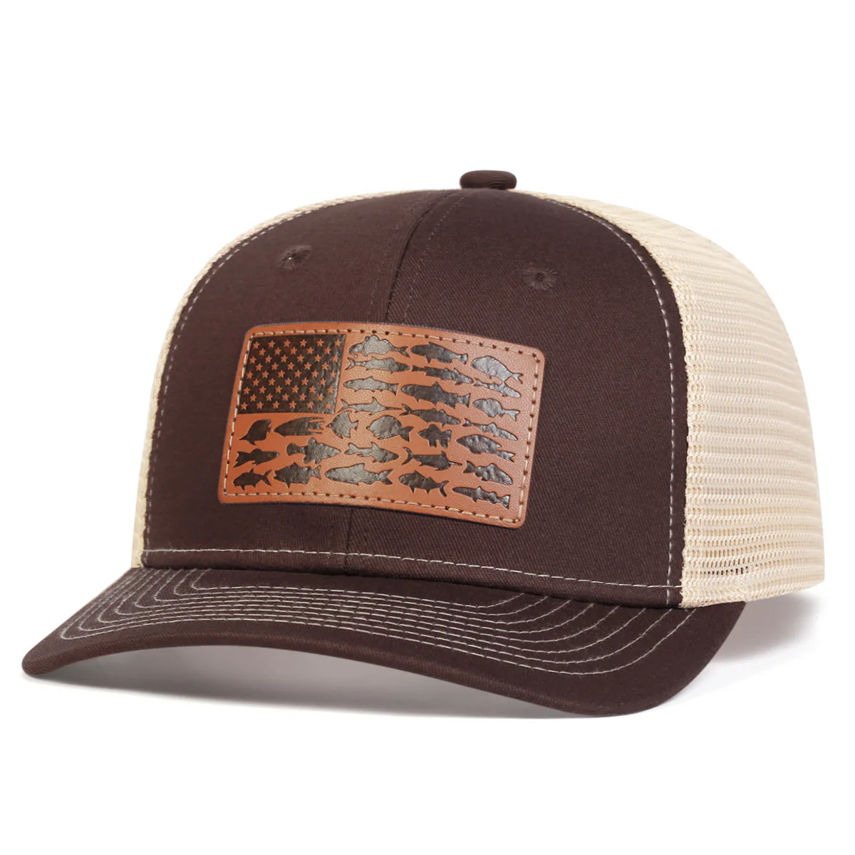 Fish And Flag Adjustable Men's Outdoor Trucker Hat - Image 5