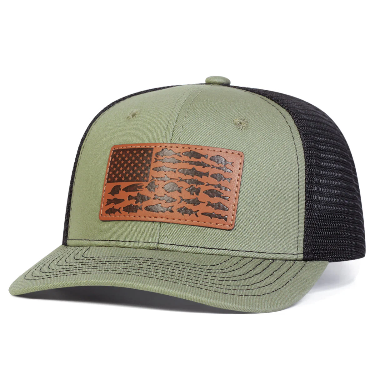 Fish And Flag Adjustable Men's Outdoor Trucker Hat - Image 6