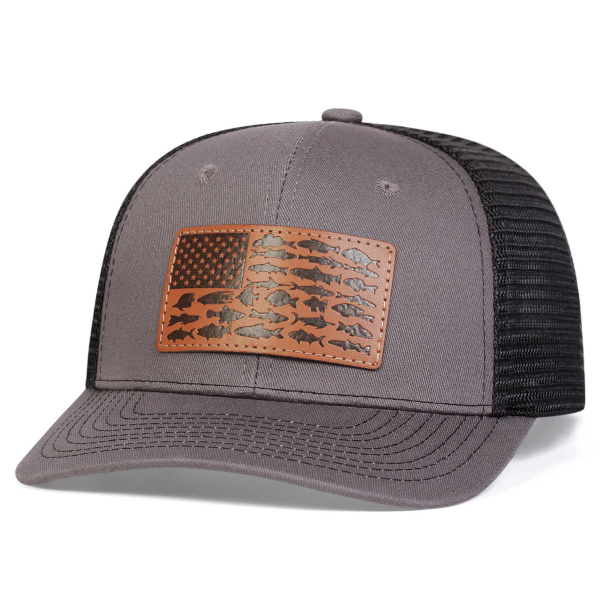 Fish And Flag Adjustable Men's Outdoor Trucker Hat - Image 7