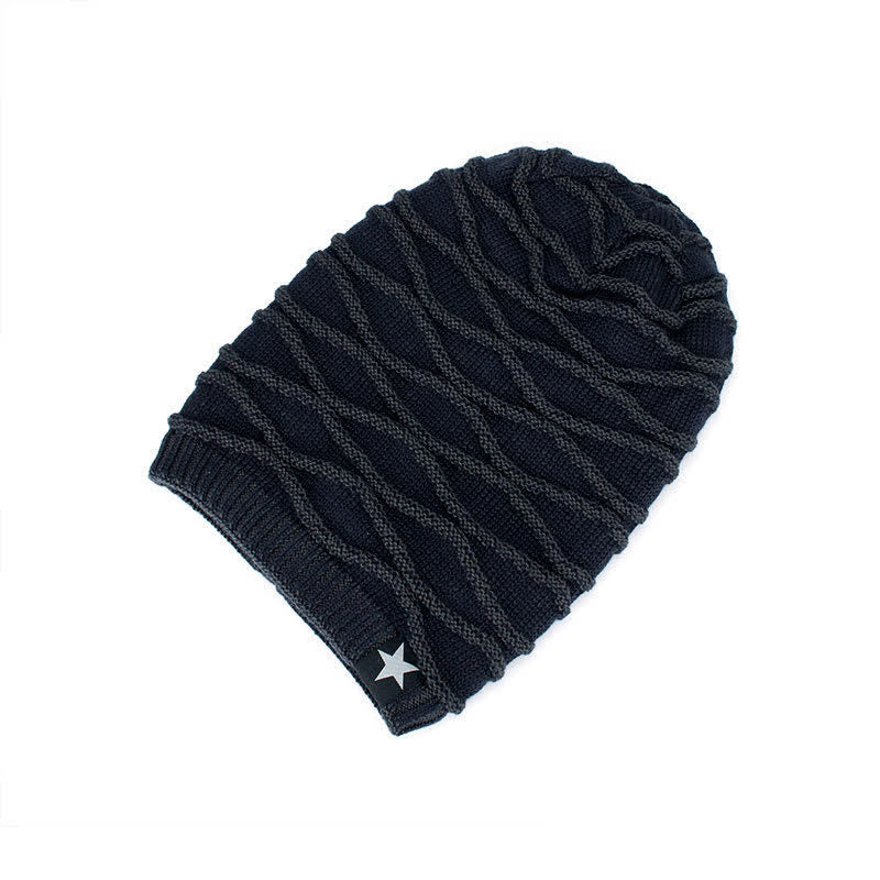 Fleece Lined Five-Star Beanie Knitted Hat - Image 2