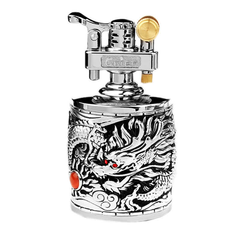 Flying Dragon Retro Cylindrical Refillable Kerosene Lighter - Image 6
