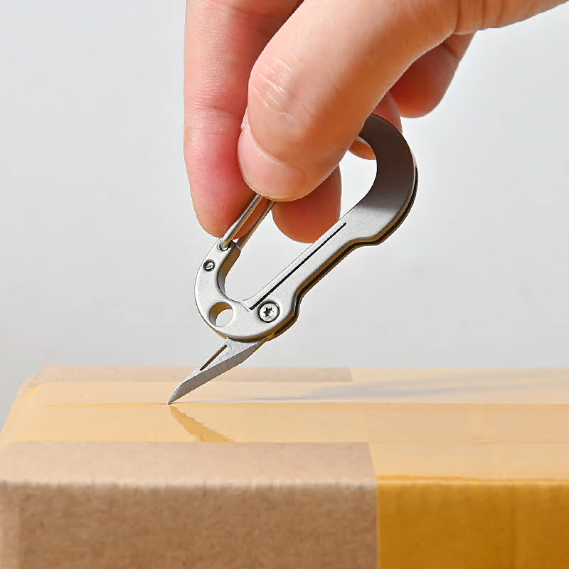 Folding Knife Pocket Cutter Carabiner Keychain - Image 11